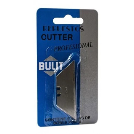 HOJA REPUESTO CUTTER TRAPEZOIDAL BULIT X 5UN